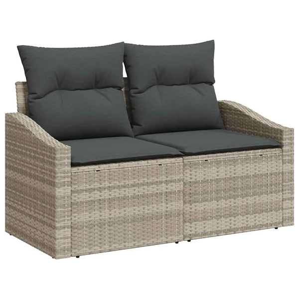 Poly Rattan Sofa Set Hellgrau 4-teilig