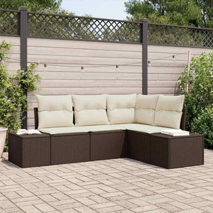 Gartensofa Set 4-teilig Braun Rattan