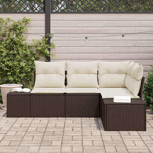 Gartensofa Set 4-teilig Braun Rattan