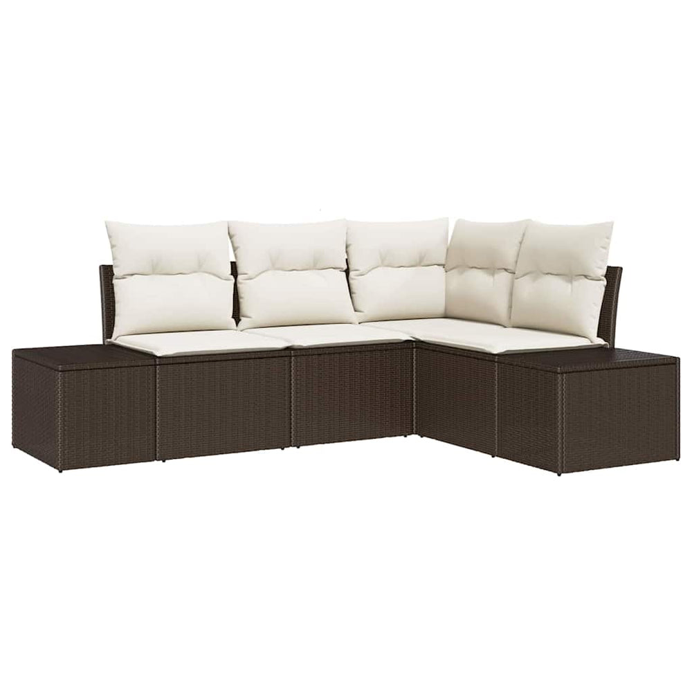 Gartensofa Set 4-teilig Braun Rattan