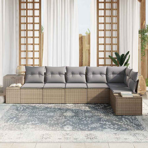 vidaXL Ensemble de canapés de jardin avec coussins 6 pcs Beige et Gris Résine tressée