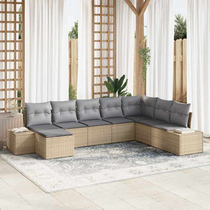 Poly Rattan Gartensofa Set mit Kissen