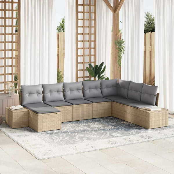 Poly Rattan Gartensofa Set mit Kissen