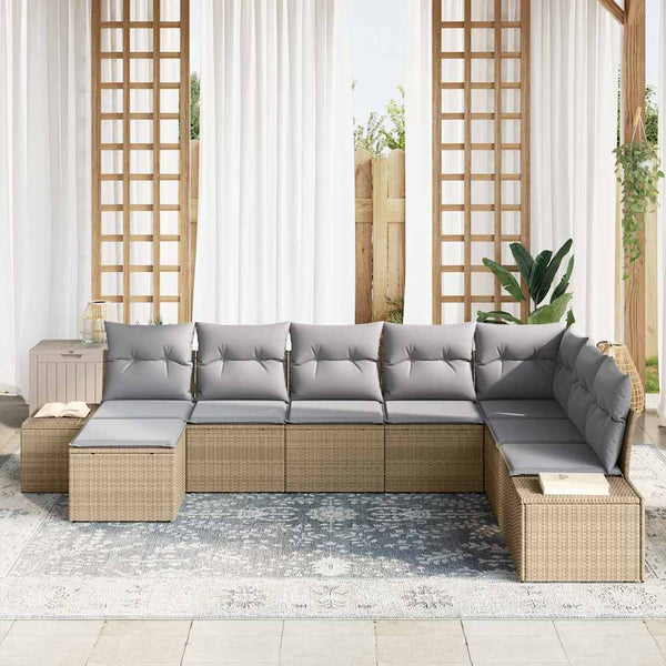Poly Rattan Gartensofa Set mit Kissen
