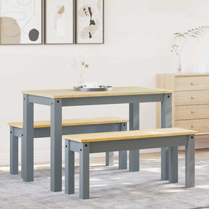 3-tlg. Essgruppe Kiefer Grau