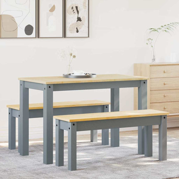 3-tlg. Essgruppe Kiefer Grau
