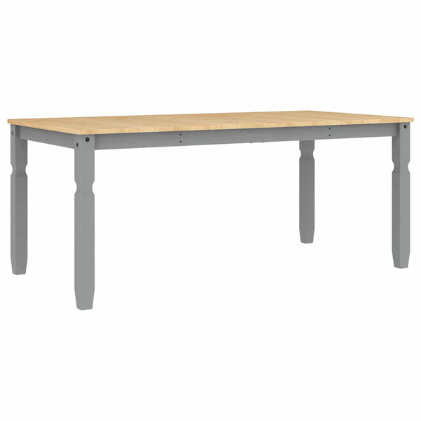 7-teilige Essgruppe Grau Kiefer Massivholz