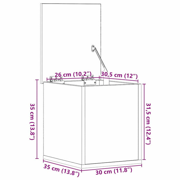Aufbewahrungsbox Altholz 30x35x35 cm