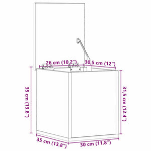 Aufbewahrungsbox Schwarz Eichen-Optik 30x35x35 cm