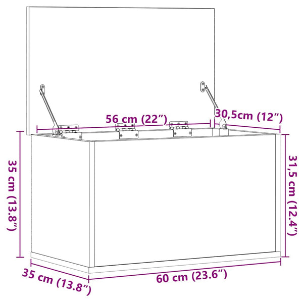 Aufbewahrungsbox Artisan-Eiche 60x35x35 cm