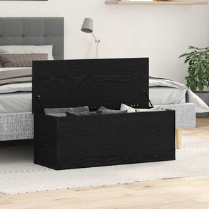 Aufbewahrungsbox Schwarz Eichen-Optik 90 cm