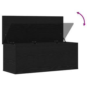 Aufbewahrungsbox Schwarz Eichen-Optik 90 cm
