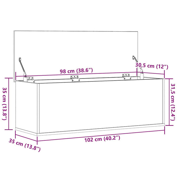 Aufbewahrungsbox Altholz 102 cm