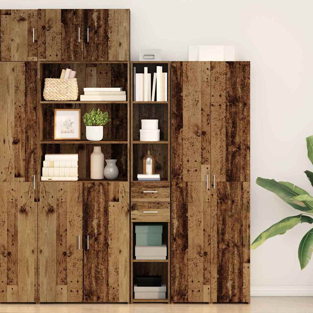 Bücherregal Altholz mit Schubladen