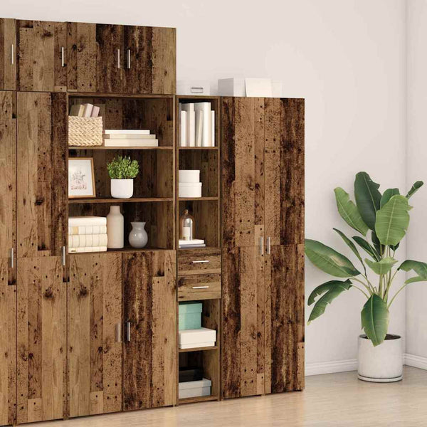 Bücherregal Altholz mit Schubladen