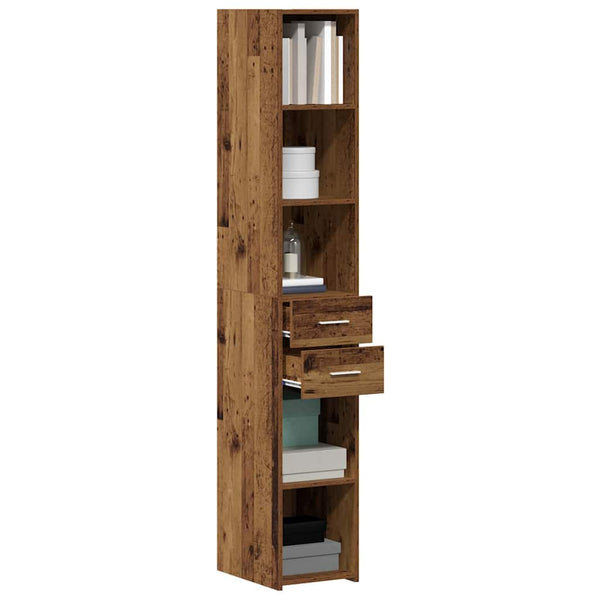 Bücherregal Altholz mit Schubladen