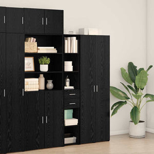 Bücherregal Schwarz Eichen-Optik