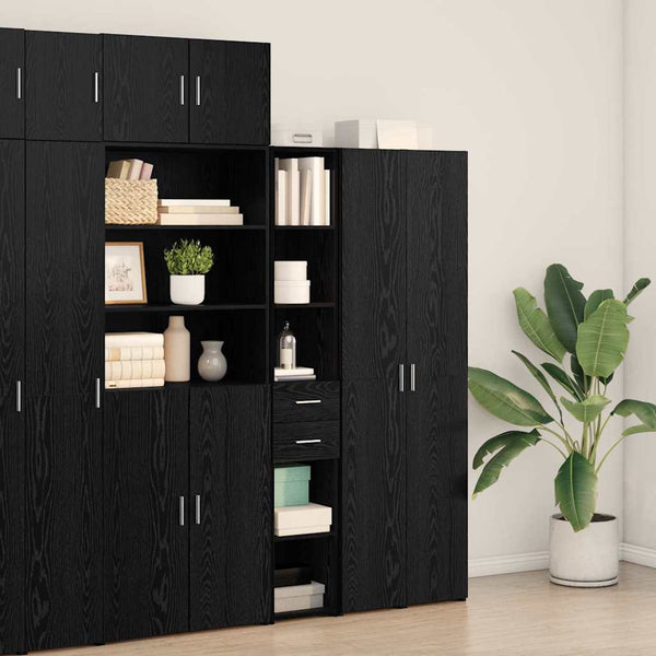 Bücherregal Schwarz Eichen-Optik