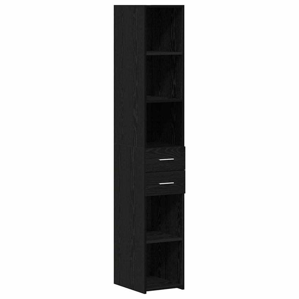 Bücherregal Schwarz Eichen-Optik