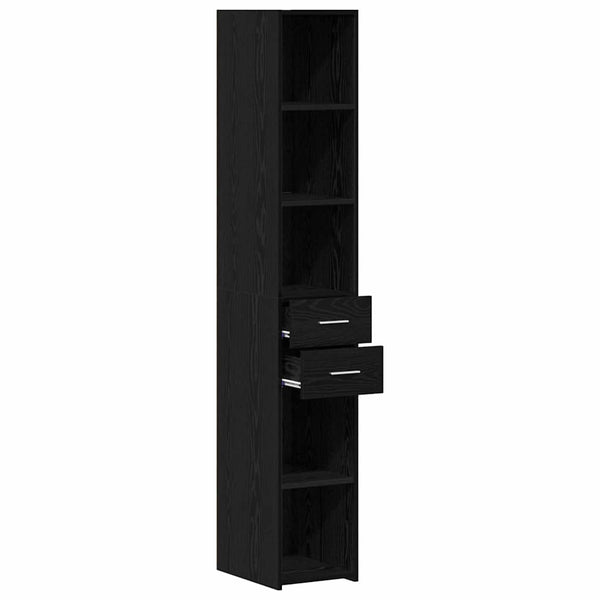 Bücherregal Schwarz Eichen-Optik