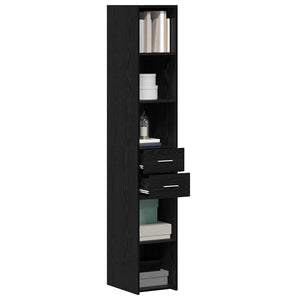 Bücherregal Schwarz Eichen-Optik