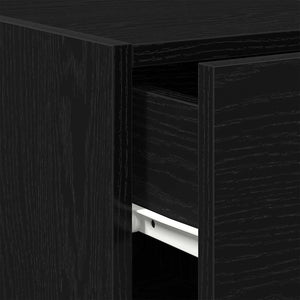 Sideboard Schwarz Eichen-Optik mit Schubladen