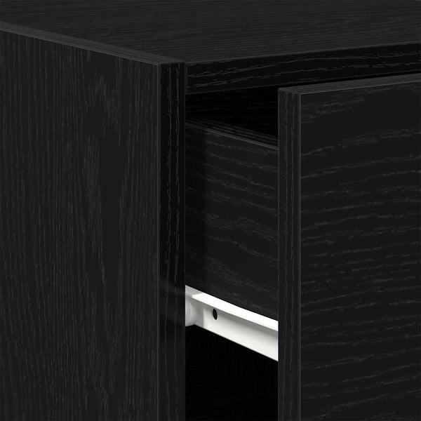Sideboard Schwarz Eichen-Optik mit Schubladen