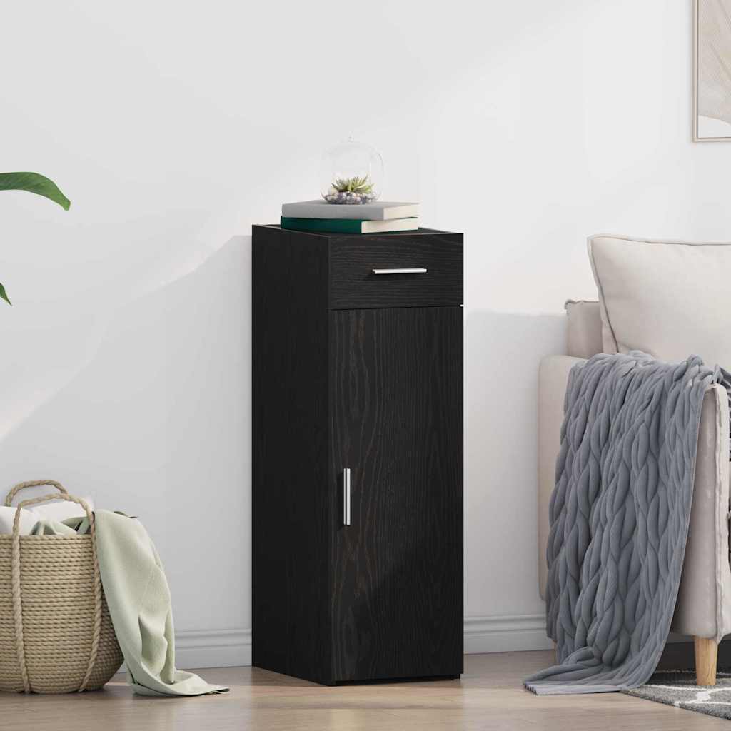 Sideboard Schwarz Eichen-Optik mit Schubladen