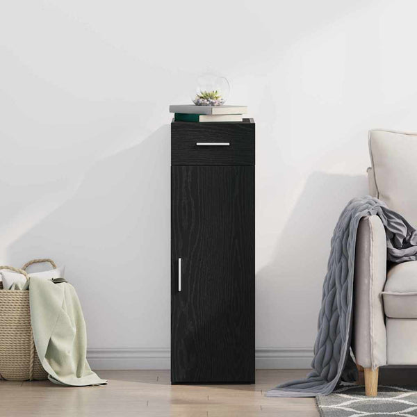 Sideboard Schwarz Eichen-Optik mit Schubladen