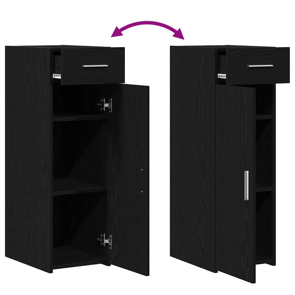 Sideboard Schwarz Eichen-Optik mit Schubladen