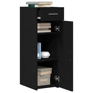 Sideboard Schwarz Eichen-Optik mit Schubladen