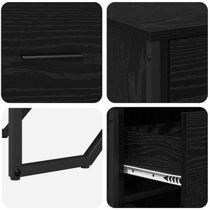 Schwarzes Sideboard Eichen-Optik, 97 cm