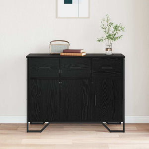 Schwarzes Sideboard Eichen-Optik, 97 cm
