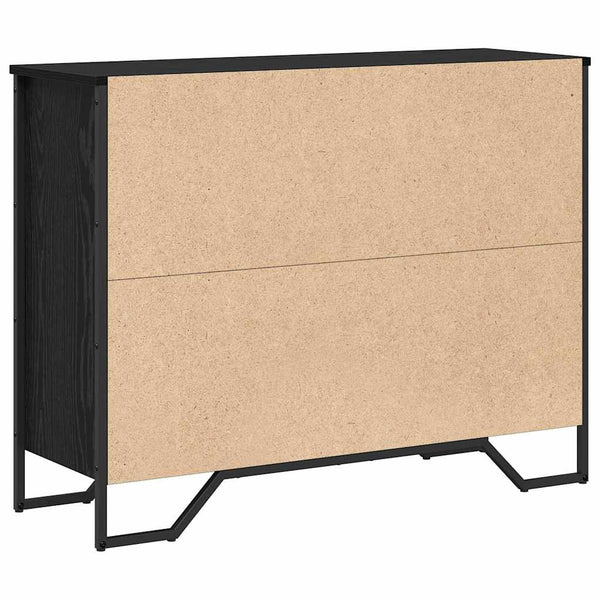 Schwarzes Sideboard Eichen-Optik, 97 cm
