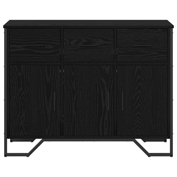 Schwarzes Sideboard Eichen-Optik, 97 cm