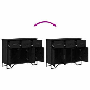 Schwarzes Sideboard Eichen-Optik, 97 cm