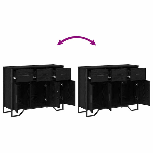 Schwarzes Sideboard Eichen-Optik, 97 cm