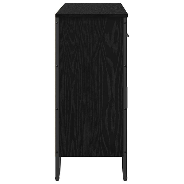Schwarzes Sideboard Eichen-Optik, 97 cm