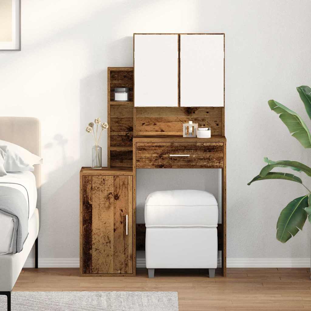 Schminktisch mit Regal Altholz 80x35x132cm