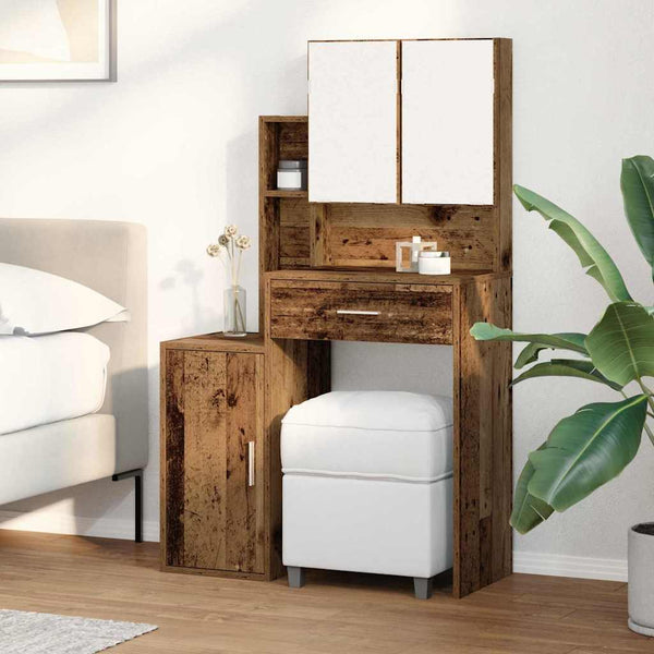 Schminktisch mit Regal Altholz 80x35x132cm