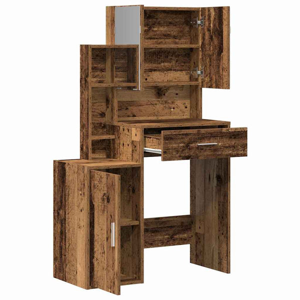 Schminktisch mit Regal Altholz 80x35x132cm