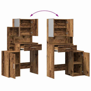 Schminktisch mit Regal Altholz 80x35x132cm