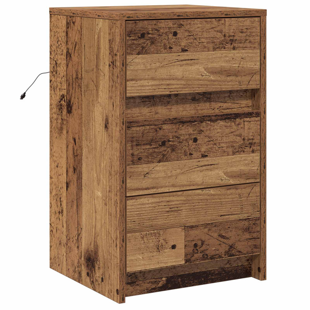 vidaXL Nightstand with Drawers Reclaimed Wood 38 x 34 x 61 cm Engineered Wood