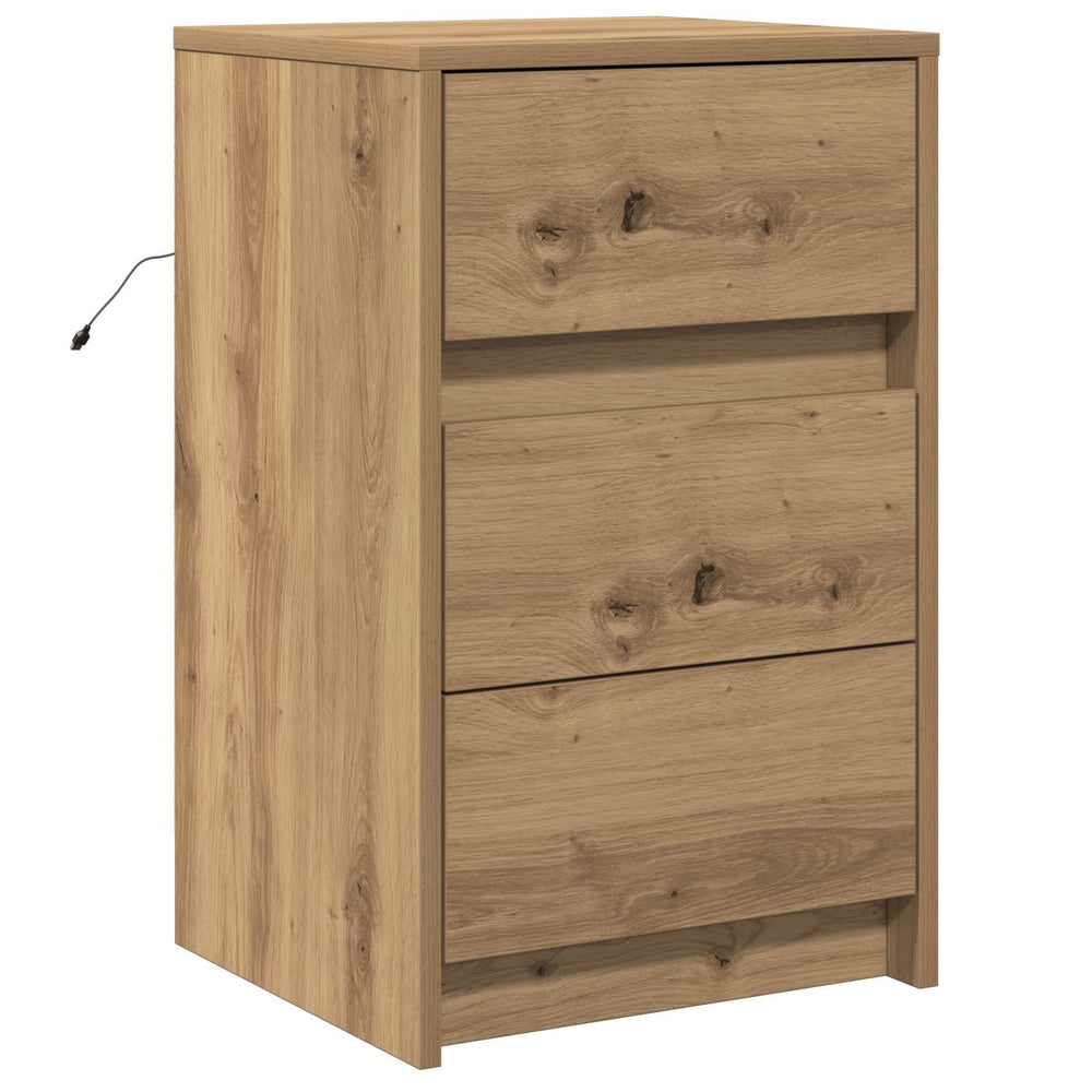 vidaXL Bedside Table Artisan Oak 38 x 34 x 61 cm Engineered Wood