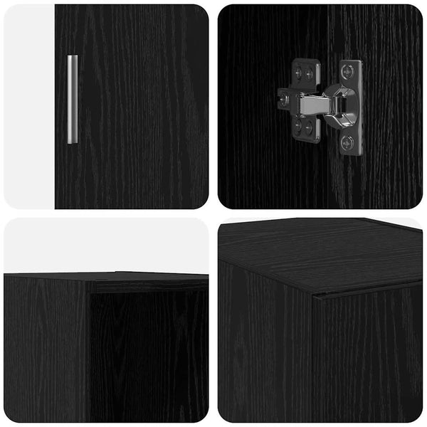 Wandschrank Schwarz Eichen-Optik 30x42,5x39,5 cm