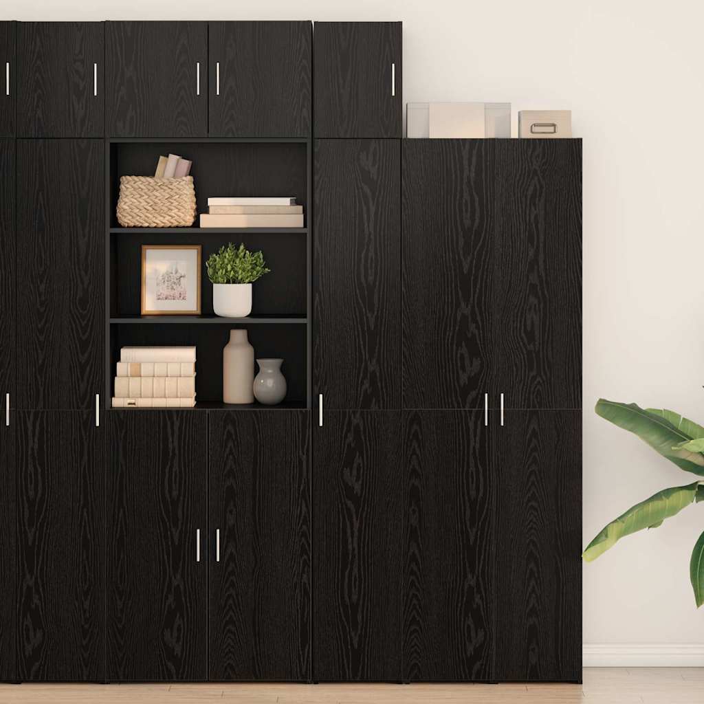 Wandschrank Schwarz Eichen-Optik 30x42,5x39,5 cm