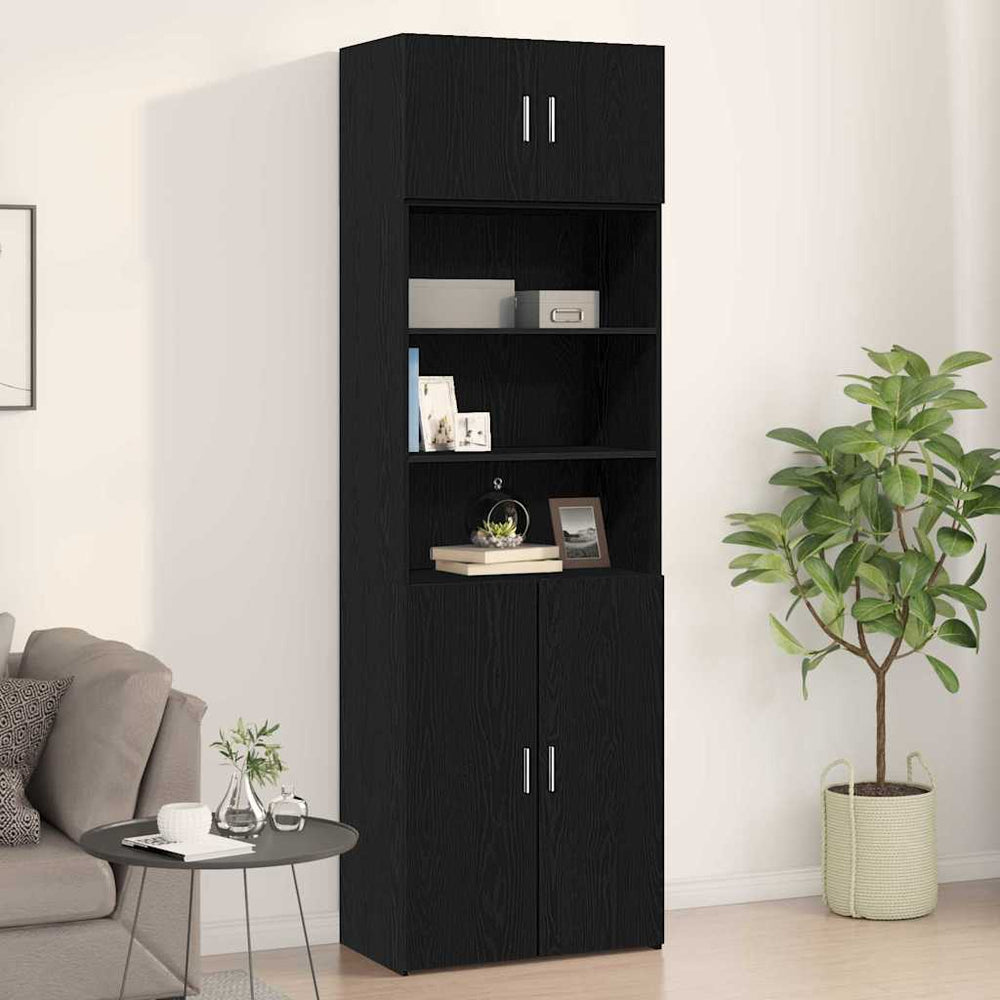 vidaXL Wall-Mounted Cabinet Black Oak Look 70 x 42.5 x 40 cm