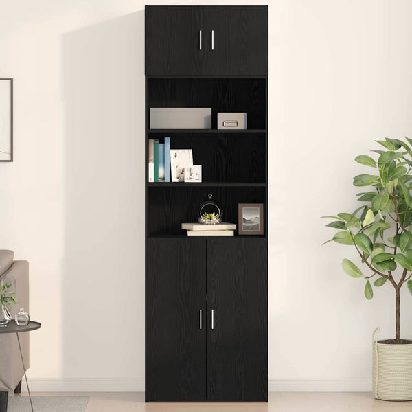 Wandmontierter Wandschrank Schwarz Eiche 70 cm