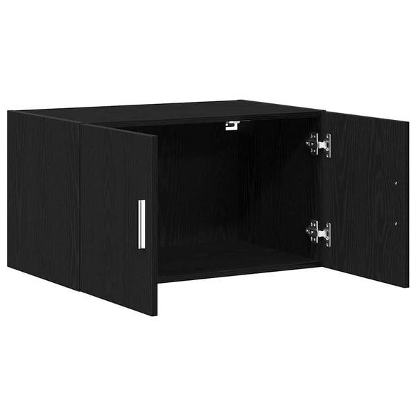 Wandmontierter Wandschrank Schwarz Eiche 70 cm