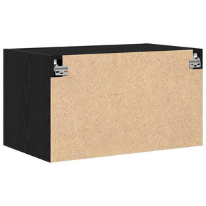 Wandmontierter Wandschrank Schwarz Eiche 70 cm